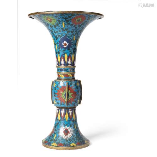 LARGE CLOISONNÉ ENAMEL 'GU' VASE QING DYNASTY, 19TH CENTURY