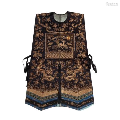 XIAPEI LADIES COURT EMBROIDERED WAISTCOAT QING DYNASTY, 19TH CENTURY