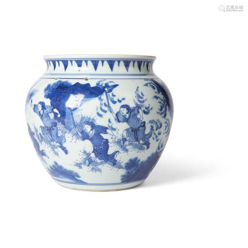 BLUE AND WHITE JAR QING DYNASTY, 19TH CENTURY