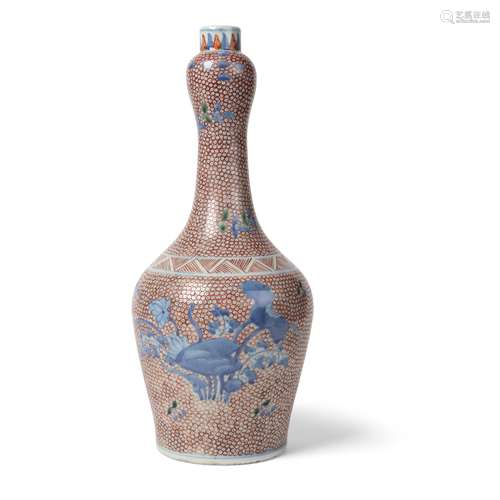 WUCAI GARLIC HEAD VASE KANGXI PERIOD