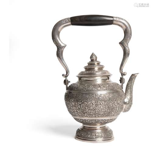 SOUTHEAST ASIAN 'KAR NAM TON' SILVER KETTLE C.1890