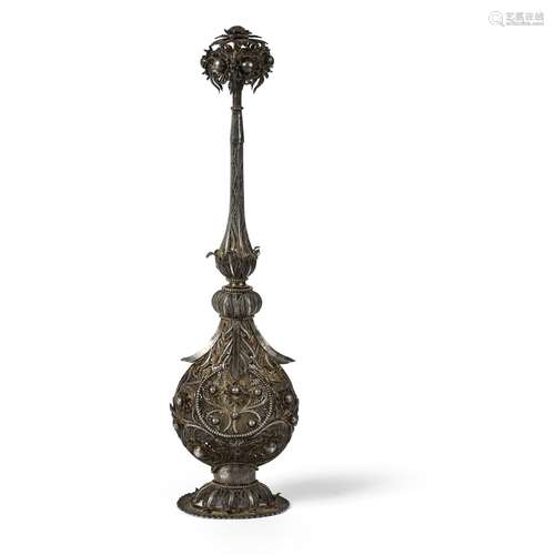 SILVER FILIGREE ROSEWATER SPRINKLER INDIA, 18TH CENTURY