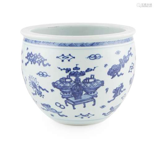 BLUE AND WHITE 'BOGU' BASIN QIANLONG PERIOD