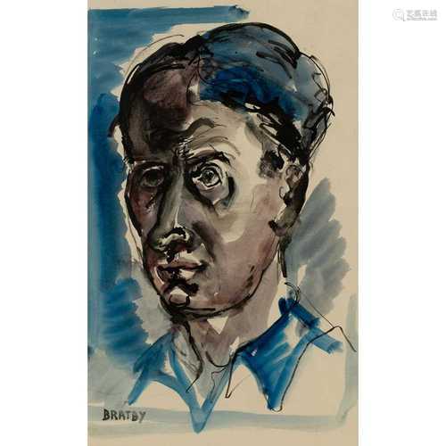 § John Bratby (British 1928-1992) Portrait of John Minton