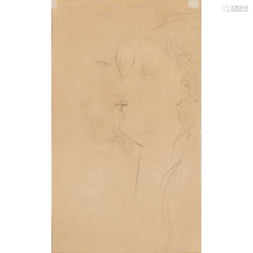§ David Jones C.H., C.B.E. (British 1895-1974) Couple Kissing