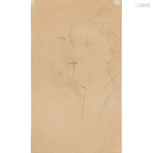 § David Jones C.H., C.B.E. (British 1895-1974) Couple Kissing