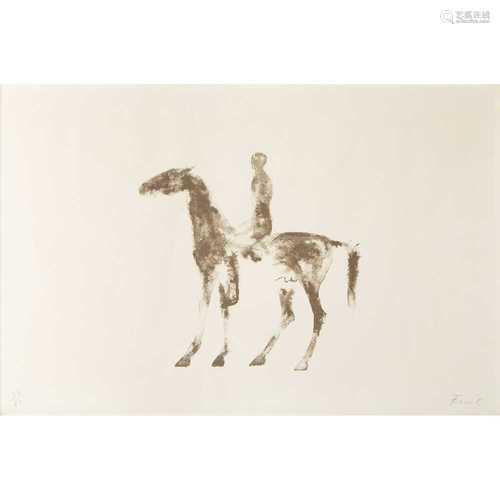 § Dame Elisabeth Frink (British 1930-1993) Small horse and rider, 1970 (Wiseman 40)