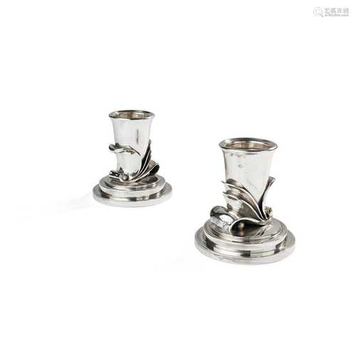 Harald Nielsen (Danish 1892-1977) for Georg Jensen Pair of Candlesticks