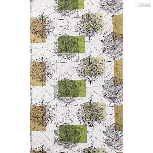 § Lucienne Day O.B.E. R.D.I. F.C.S.D. (British 1917-2010) for Heals Pair of 'Linden' Curtains,