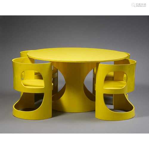 Arne Jacobsen (Danish 1902-1971) for Asko Oy 'Pre Pop' Dining Set, circa 1969