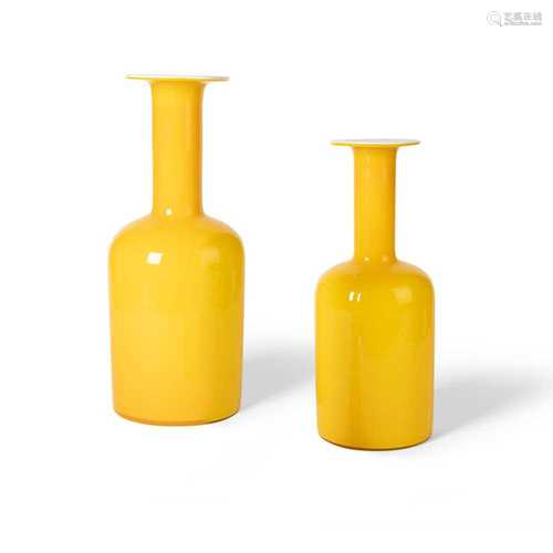 Otto Brauer for Holmegaard Two 'Gulvase' Vases