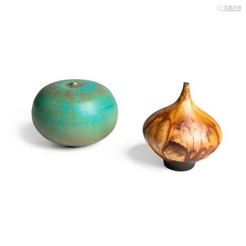 Rose Cabat (American 1914-2015) Two 'Feelies' Onion Skin Feelie Brown / Squat Feelie Aqua