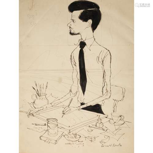 § Ronald Searle C.B.E. R.D.I. (British 1920-2011) Self Portrait as an Artist