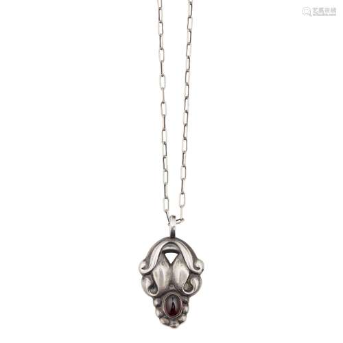 GEORG JENSEN (1866-1935) SILVER PENDANT NECKLACE, POST 1945