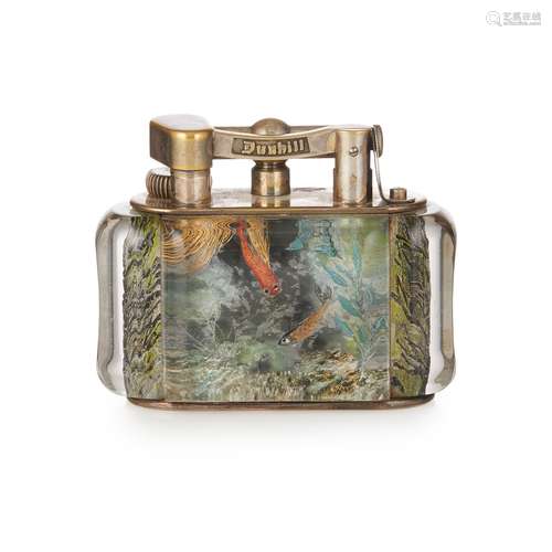 ALFRED DUNHILL, LONDON 'AQUARIUM' CIGARETTE LIGHTER, CIRCA 1950