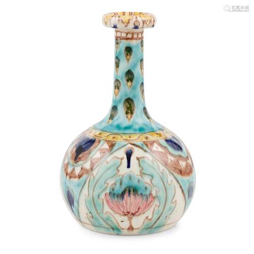 CARLO MANZONI (1855-1910) FOR MINERVA ART WARE MANUFACTURERS GOURD VASE, DATED 1897