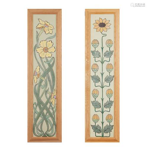 CONTINENTAL SCHOOL MATCHED PAIR OF ART NOUVEAU PANELS, EARLY 20TH CENTURY