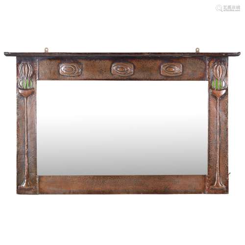 ATTRIBUTED TO GOODYERS, LONDON ARTS & CRAFTS OVERMANTEL MIRROR, CIRCA 1900