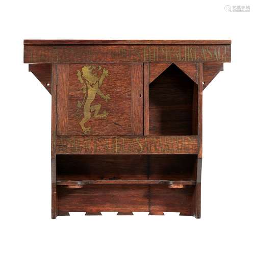 LIBERTY AND CO., LONDON 'RALEIGH' OAK SMOKER'S CABINET, CIRCA 1890