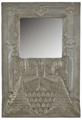 GLASGOW SCHOOL ART NOUVEAU WALL MIRROR, CIRCA 1900