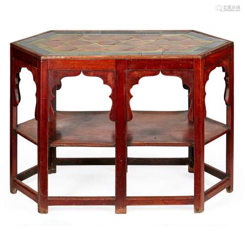 ATTRIBUTED TO LIBERTY AND CO., LONDON ANGLO-MORESQUE OCCASIONAL TABLE, CIRCA 1910