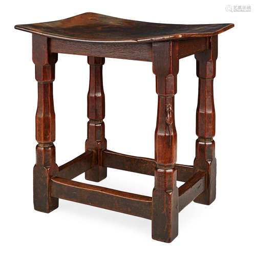 ROBERT 'MOUSEMAN' THOMPSON (1876-1955) EARLY OAK STOOL, CIRCA 1930