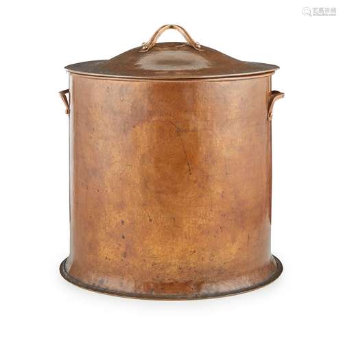 ATTRIBUTED TO JESSON, BIRKETT & CO., BIRMINGHAM ARTS & CRAFTS COAL BUCKET & COVER, CIRCA 1900