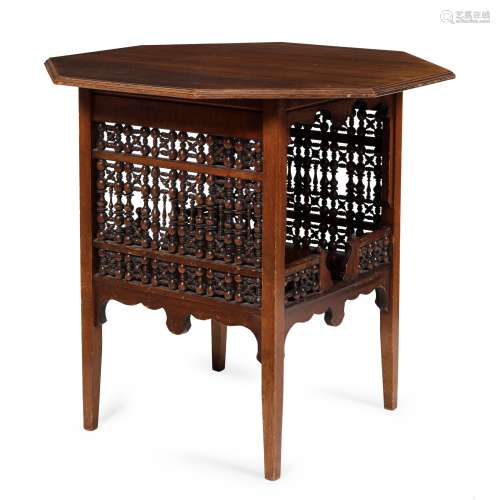ATTRIBUTED TO LIBERTY & CO., LONDON ANGLO-MORESQUE WALNUT OCCASIONAL TABLE, CIRCA 1900
