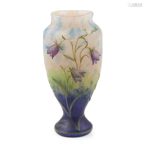 DAUM FRÈRES, NANCY PAINTED CAMEO GLASS VASE, CIRCA 1900