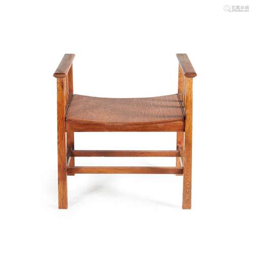 WYLIE & LOCHHEAD, GLASGOW ARTS & CRAFTS OAK STOOL, CIRCA 1920