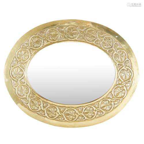 ALEXANDER RITCHIE (1856-1941), IONA CELTIC REVIVAL BRASS WALL MIRROR, CIRCA 1900