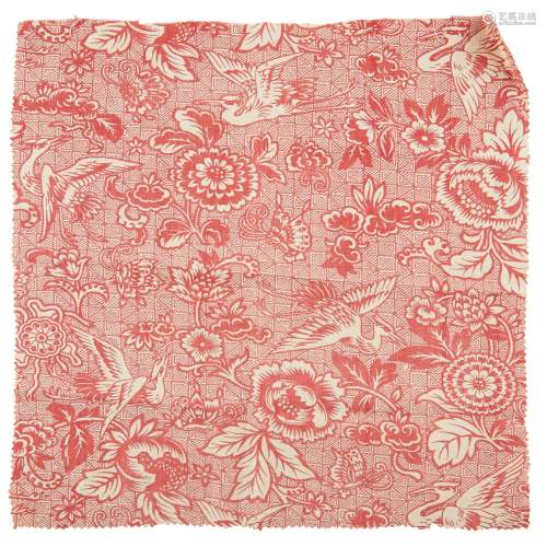 MANNER OF CHRISTOPHER DRESSER FOR LIBERTY & CO., LONDON PRINTED COTTON TEXTILE FRAGMENT, CIRCA 1875