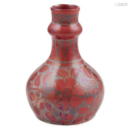 WILLIAM DE MORGAN (1839-1917) ARTS & CRAFTS RUBY LUSTRE VASE, CIRCA 1890