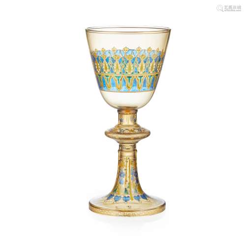 MANNER OF J. & L. LOBMEYR GLASS GOBLET, LATE 19TH CENTURY