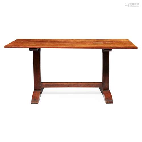 ENGLISH SCHOOL ARTS & CRAFTS OAK REFECTORY TABLE, CIRCA 1920