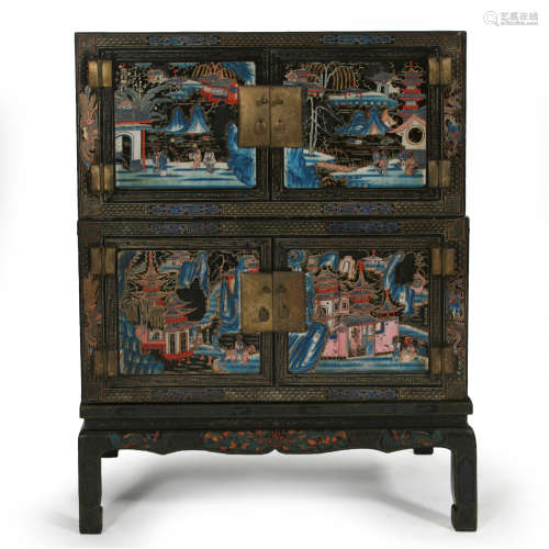 19th C. Chinese 3-Part Stack Cabinet