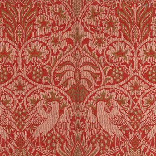 WILLIAM MORRIS (1834-1896) FOR MORRIS & CO. FOUR PANELS OF ORIGINAL 'BIRD & VINE' FABRIC,