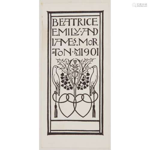 WILLIAM MORRIS, C.F.A. VOYSEY, JAMES MORTON 'SOME HINTS ON PATTERN DESIGN', WITH RARE BOOKPLATE