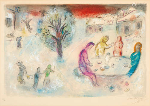 Marc Chagall (1887-1985) Le Repas Chez Dryas, from Daphnis et Chloe