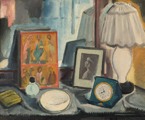 Georgios Gounaropoulos (Greek, 1889-1977) The boudoir 55 x 65 cm.