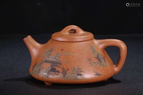 A Chinese Multi-Coloured Figure Tea Pot