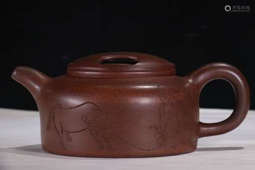 A Chinese Figure Tea Pot, Gujinzuo Mark