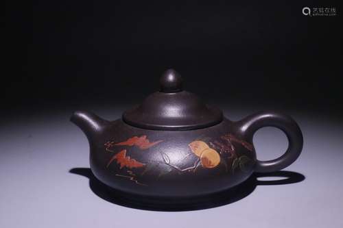 A Chinese Zisha Figure Tea Pot