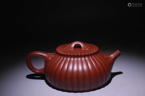 A Chinese Zisha Melon Tea Pot