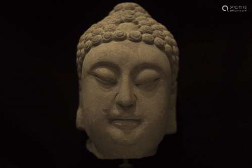 A Chinese Gilt Bronze Buddha's Head