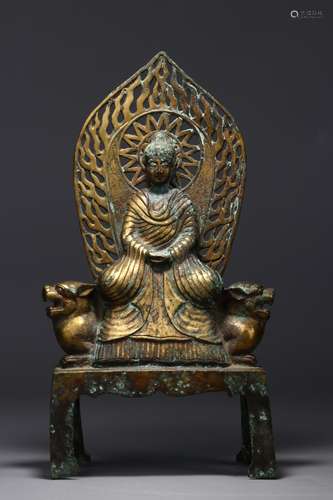 A Chinese Gilt Bronze Gautama Buddha Statue