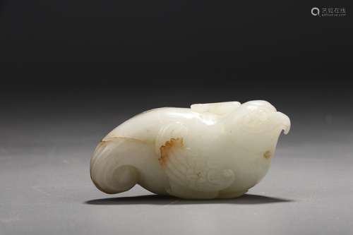 A Chinese Hetian Jade Bird Hand Piece