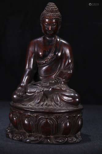 Late Qing Dynasty Rosewood Buddha Statue