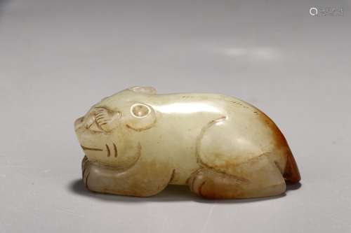 A Chinese Hetian Jade Beast Ornament