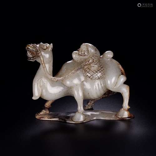 A Chinese Hetian Jade Material Camel Ornament